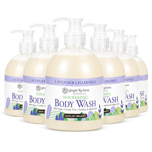 Image of Ginger Lily Farms Botanicals Body Wash, 16.9oz /6pk, Lavender Chamomile