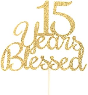 Atelier Elegance 15 Years Blessed Cake Topper, 15th Anniversary Cake Topper, 15th Birthday