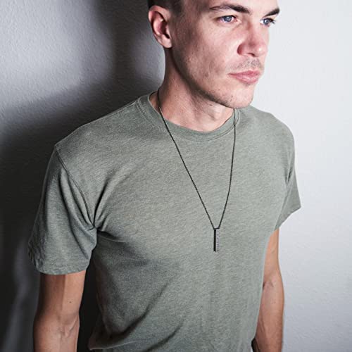 Stoic Muse Acta Non Verba Pendant Bar Necklace3