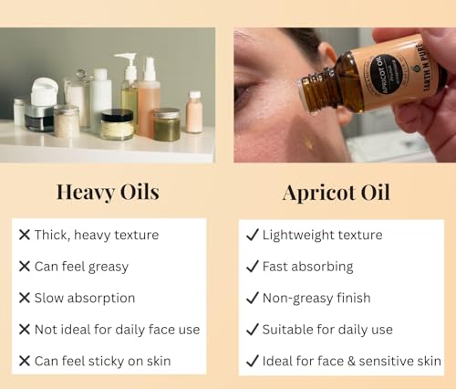 Image of Earth N Pure Apricot Kernel Oil | 100% Pure Cold Pressed | Natural Moisturizing Carrier Oil for Skin, Face, Hair & Nails | Lightweight Massage & DIY Skincare Oil | 15ml