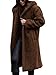 nicticsi Donna Cappotto di Faux Inverno Lungo Caldo Cardigan Parka Hooded ispessito Faux Fur Giacca Teddy Coat Button Giacca Invernale Giacca Trapuntata A Marrone Scuro XL
