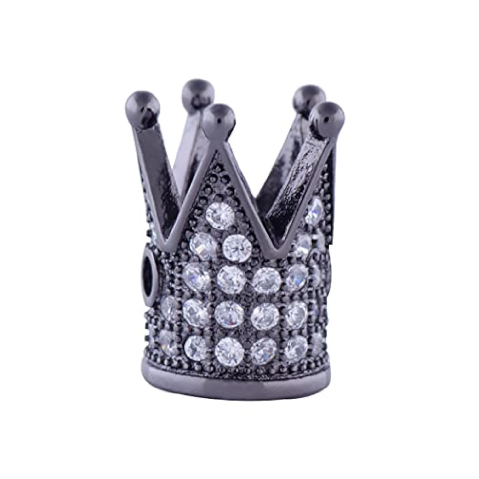 8PCS Large Hole Rhinestone Crown Charms for Crafting