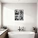 Funny Bathroom Wall Art Set of 4,Black and White Wall Decor Movie Posters Prints,Vintage Humor Bathroom Decor Wall Art for Toilet Restroom Signs,Framed,8x10inch