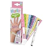 MARKY C169900 - Sicherheits-Armbänder Set für Kinder, reißfest, wasserfest, beschriftbar, 10 Notfall-Armbänder und 1 permanenter Marky-Marker