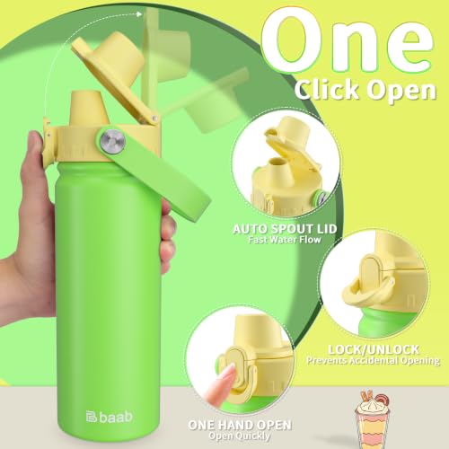 Image of baab 18oz Kids Insulated Water Bottle 18 /8 Stainless Steel Kids Cup 2 Pack