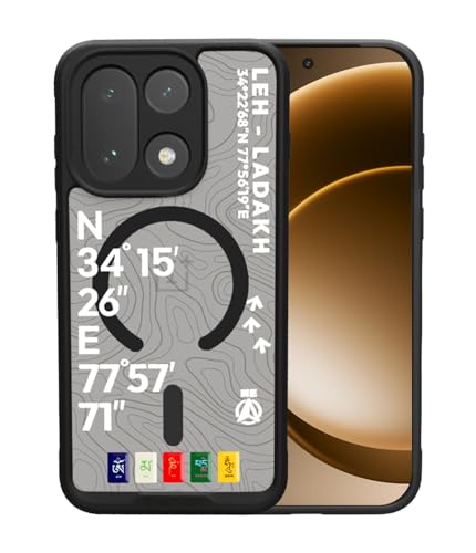 Image of KAPAVER Mag-X Sandstone Back Cover Case Compatible with MagSafe, Magnetic Case for OnePlus 15 (Mag-X Leh-Ladakh Black)