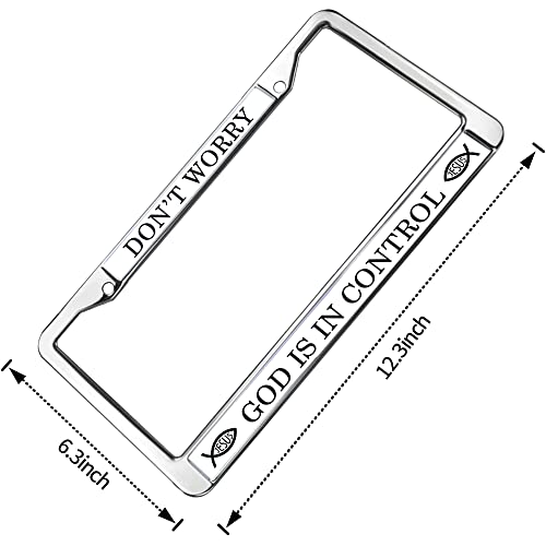 Don't Worry God Is In Control Christian License Plate Frame Tag Stainless Steel Religious Gift For Us Canada Cars #TOP1