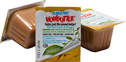 WOWBUTTER - Creamy Peanut & Tree Nut Free Spread - 100 Cups - 1.12oz each - Made With Whole Toasted Soy - All Natural Ingredients - Safe for School - Vegan Plant Protein Food - Gluten Free & Non-GMO