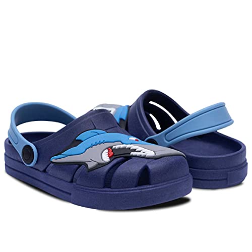 Sandalia Babuche Infantil Nº 19 Ao 28 Menino Chinelo Tubarão Leve 12.23 (Marinho, br_footwear_size_s