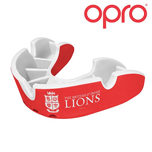 OPRO - Protector bucal Deportivo para Adultos, Color Rojo y Blanco