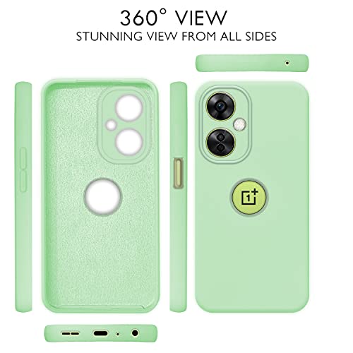 Image of Pikkme OnePlus Nord CE 3 Lite 5G Back Cover | Full Camera Protection | Raised Edges | Super Soft Silicone | Bumper Case for OnePlus Nord CE 3 Lite 5G (Mint Green)
