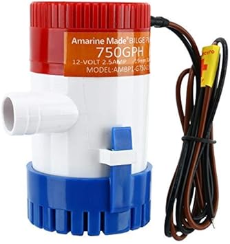 Amarine Made Bilge Pump, 12v Submersible Water Pump - 750gph for Ponds, Pools, Fishing Boats, RV and Marine Use