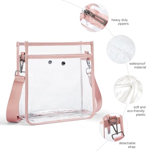 Image of Bluome Clear Bag for Stadium Events 12x12x6, Clear Purses Stadium Bag Crossbody Purses for Concerts Football Games Travel