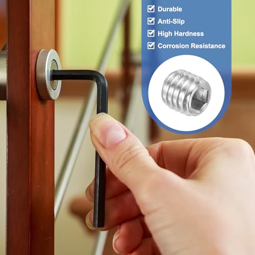 PATIKIL 120 Stück Madenschrauben Schrauben Set, M6x4mm Sechskant Grubenschraube 304 Edelstahl Innensechskant Gewindestifte für Halterung Türklinken Wasserhahn Leuchtenreparatur