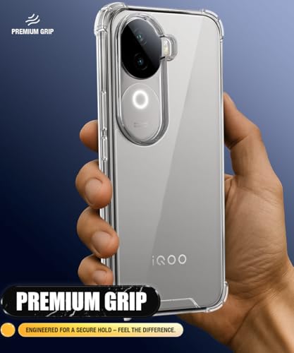 Image of WOW IMAGINE Ultra-Hybrid Crystal Clear Back Case for iQOO Z9s 5G | Vivo V40e 5G | Shockproof Design | Camera Protection Bump | Hard Clear Mobile Back Cover with Cushioned Edges - Transparent
