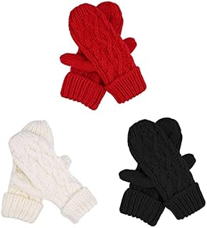 Women Gloves Mittens,Winter Warm Gloves Heat Weaver Cable Knit, Women Gloves Heat Holders Ladies Thick Fleece Lined Insulated Warm Knitted Winter Thermal Mittens for Christmas Birthday Gift(1Pair)