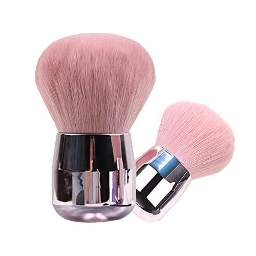 Loose Powder Brush Large Pink Powder Foundation Brush Flat Arched Perfect For Blending Liquid,Concealer, Powder,Buffing and Flawless Cream