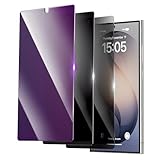 Eliphelet Privacy Screen Protector for Samsung Galaxy S25 Ultra 3 Pack [1 Purple 7H Soft Film + 2 Black 9H Tempered Glass] [Fingerprint Unlock Support] Anti Spy Private Bubble Free Anti-Scratch