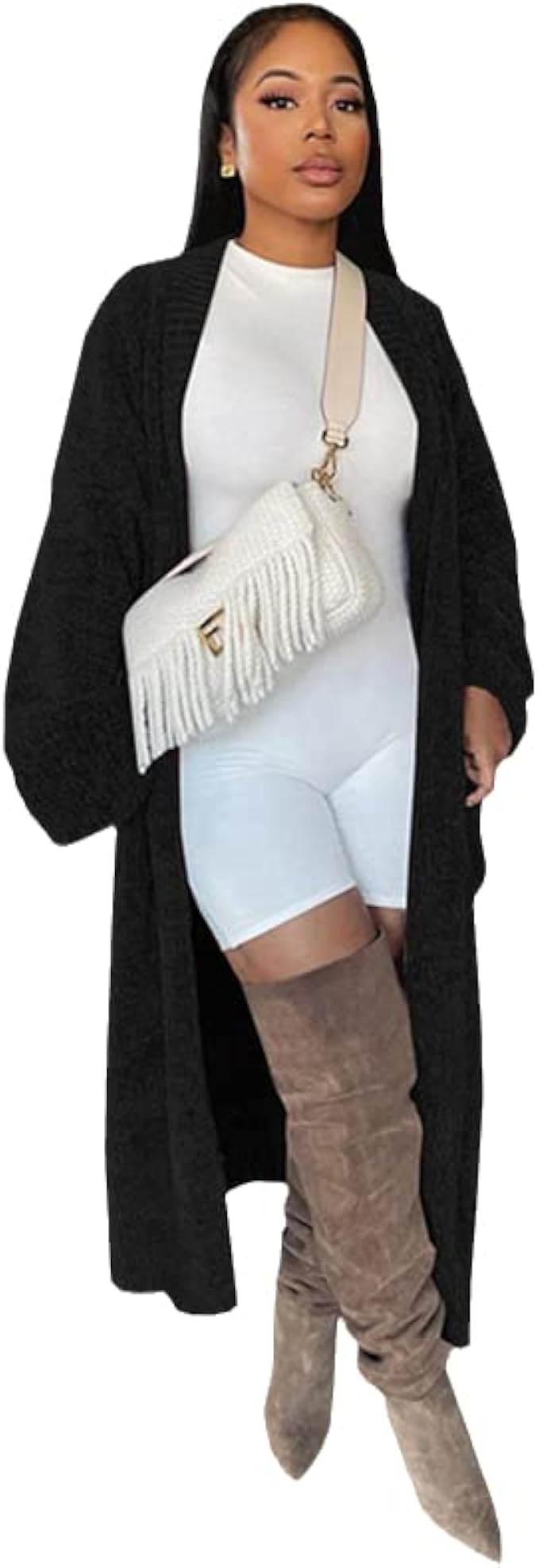 Cardigan for Women Knitted Warm Solid 