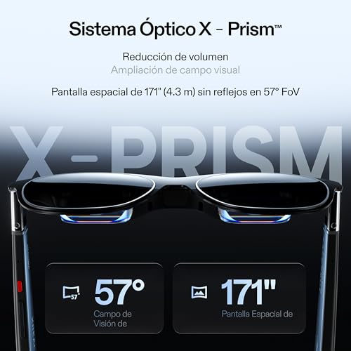 XREAL One Pro AR Gafas con Chip X1, 3D Mode Lentes XR Nativo 3DoF, Óptica X-Prism, 57° FOV, Pantalla HD 171" y 120 Hz, Lentes AR con iPhone17/16/15,SteamDeck,ROG,Mac PC, Android iOS, M(IPD 57-66 mm) - imagen 3