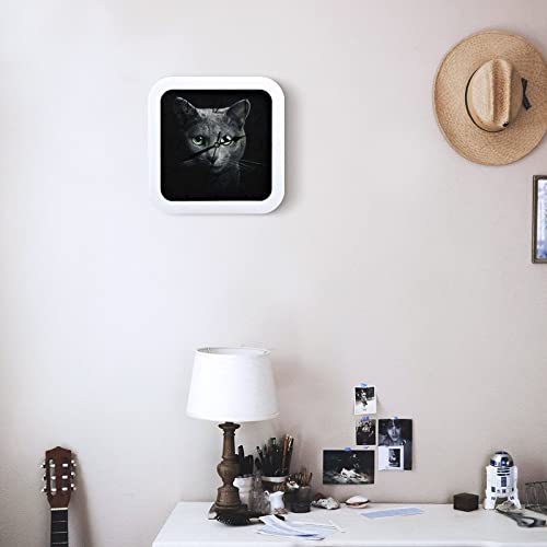 Horloge murale chat noir lisible avec ses grands chiffres - 7