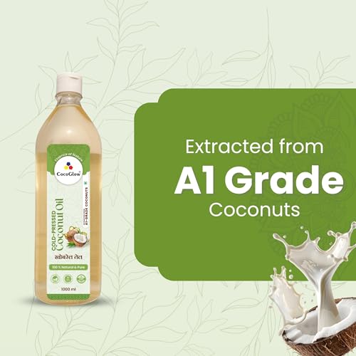 Image of CocoGlow Cold Pressed Coconut Oil Natural & Organic (1L)