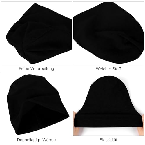 Mayoii 3er-Pack Beanie Jungen – Dünne Mütze Kinder, Doppellagige (DE/NL/SE/PL, Alphanumerisch, Einheitsgröße, Schwarz*1/Dunkelblau*1/Dunkelgrau*1)