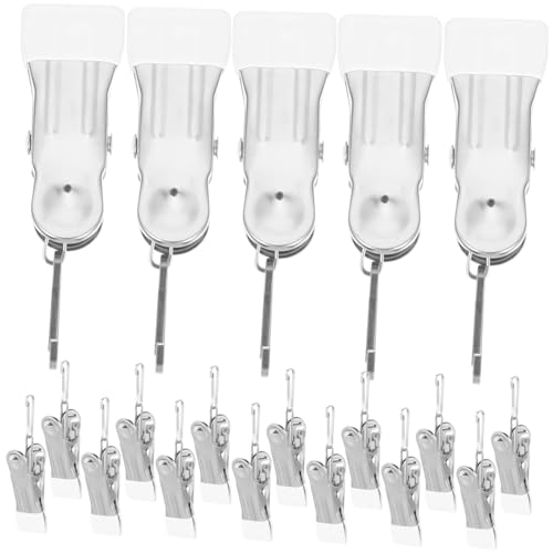 Veemoon 20 Piezas Pinzas de Ropa Inoxidable con Gancho Antideslizante Blancas para Tender Ropa y Colgar Edredones Clips Resistentes y Ligeros para Uso Diario Interiores y Exteriores