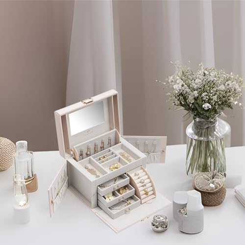 VLANDO Mirrored Jewelry Box Organizer, Pink Beige by VLANDO - Used condition - Image 5