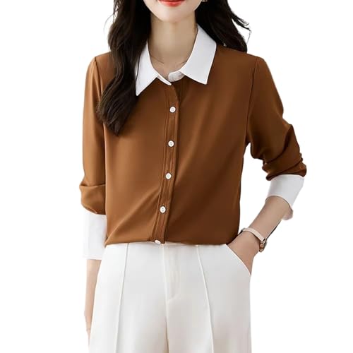 Chemisier femme chic pour le bureau au design de coutures colorées uniques