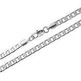 Nykkola Hot Fashion Schlichte Halskette für Damen und Herren, versilbert mit 925 Sterling Silber, 50,8 cm lang, 5 mm breit