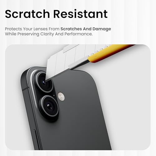 Image of CASEGEAR Clear Pro Camera Lens Protector Compatible With iPhone 17 | HD Clarity | Scratch Resistant | Complete Coverage | Easy Installation | Black