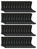 SOCKS'NBULK 60 Pairs Wholesale Bulk Sport Cotton Unisex Crew, Ankle, Tube Socks, Men Woman Children, Mens Black Tube, 13-Oct