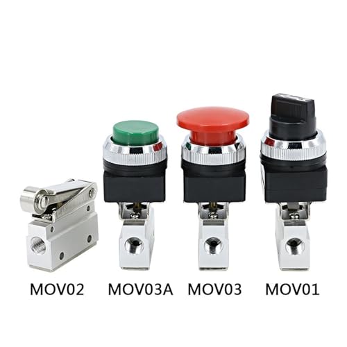 Válvula de control de interruptor de aire MOV-02 roscada PT 1/8 para sistemas neumáticos 4