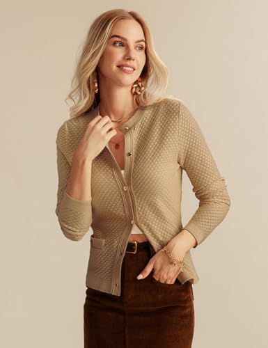 Image of GRACE KARIN Womens 2024 Cardigan Sweaters Dressy Long Sleeve Button Down Sweater Jacket Open Front Sweater with Pockets