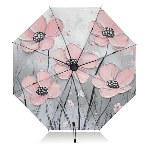 Parapluie de poche solide contre le vent et les UV avec ouverture automatique pratique