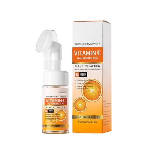 Vitamine C Mousse Nettoyante Visage - Nettoyant facial doux pour peau sensible, acné et peau noire | Hydratant avec Aloé Vera et acide hyaluron (1, #1)