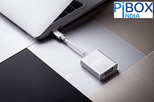 Image of PiBOX India, USB C to VGA Adapter, Aluminium Type C to VGA Adapter, (Compatible Thunderbolt 3), USB 3.1 Type C (USB-C) to VGA Adapter, Compatible with MacBook Pro /Chromebook Pixel /Samsung Galaxy