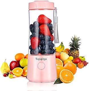 Small Personal Mini Blenders & Smoothie Maker | 400ml Food Processor Mixer Portable Mini USB Blender Fruit Juicer with 6 Blades for Baby Travel Fitness Drink Shakes Mothers Day Gifts (Pink)
