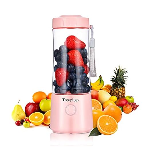 Pequeña Batidora De Mano ,400 ml Batidoras De Individuales Con 6 Cuchillas ，USB Mini Batidora Smoothies Portátil ，Bebé Batidos Bebidas DeportivasExprimidor（rosado）