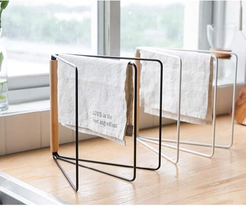 Image of ARHAT ORGANIZERS Foldable Hand Towel Stand | Towel Holder for Washbasin & Kitchen | Hand Towel Holder for Bathroom, Countertop & Vanity | 3 Towel Drying Stand, Napkin Stand (Black, 3-Tier)