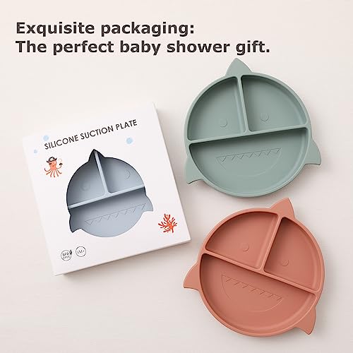 Andy Bear Suction Plates For Baby Silicone Plates Divided, Baby Led Weaning Supplies, Silicone Baby Plates For Toddler, Baby Dishes, Bpa Free (Mustard) #TOP6