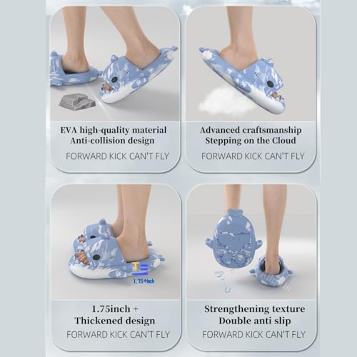 Image of allgala Shark Slides for Women Men and Big Kids Novelty Soft Slippers Open Toe Shark Sandals Cushioned Slides Beach Pool Shower Cruise Slippers with Comfy Cushioned Thick Sole