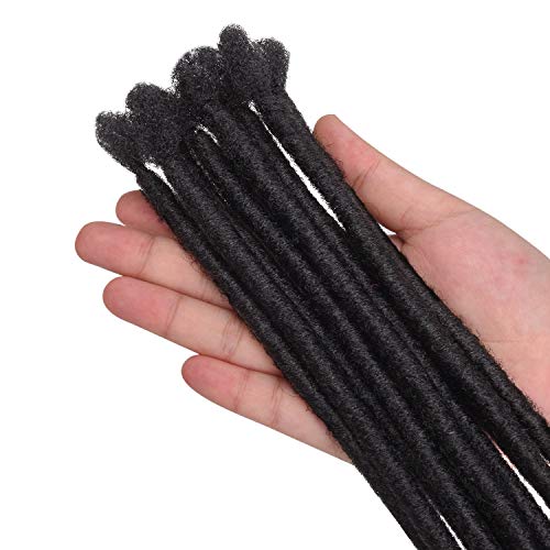 Noverlife 10 Strands 20Cm/7.87" Black Backcomb Twisted Dreadlock Extensions, Single End Synthetic Dreadlocks Accessories, Jamaica Punk Hip-Hop Reggae Hair Braiding Wigs Faux Locs Dreads For Men Women #TOP3