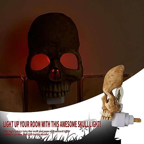 Image of Skull Night Light, 2026 New Skeleton Night Light, Halloween Horrible Light Decoration for Halloween Party and Home Decor (Grey)