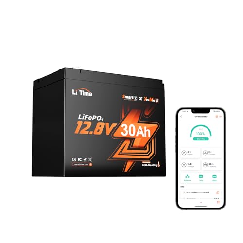 LiTime 12V 30Ah LiFePO4 Battery for Fishing, Kayak, Camping