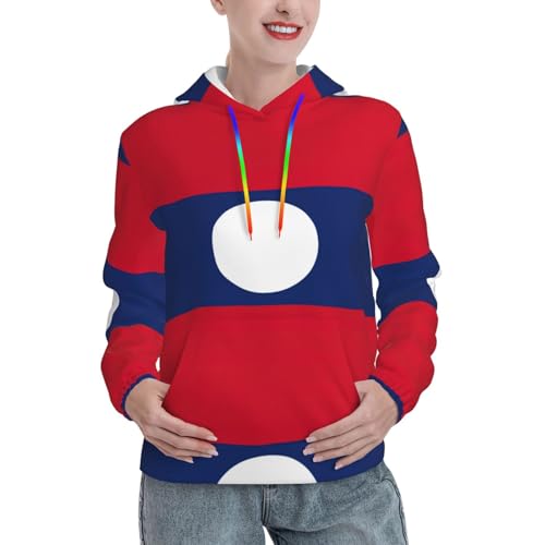 Sweat à capuche drapeau Laos femme avec poche kangourou