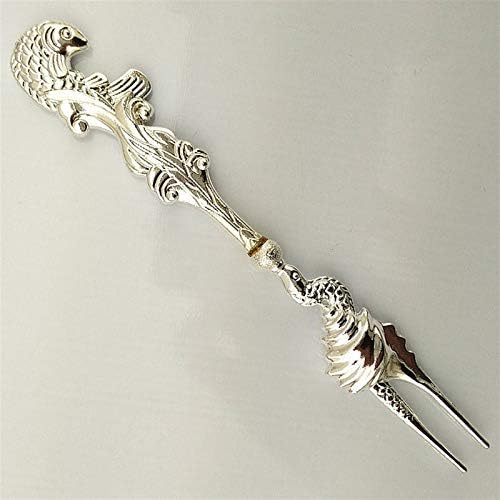 Forks Fruit Fork Bronze Carved Cake Dessert Fork Family Or Party (Color : H) (H)