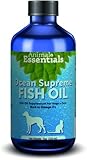 Animal Essentials Ocean Supreme Fish Oil for Dogs & Cats - Rich in Omega 3, Skin and Coat Health, Fish Oil Liquid Supplement, Human Grade Herbs - 8 Oz