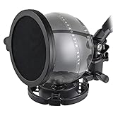 Rigych Blue Snowball Shock Mount with Pop Filter, Noise Reduction Microphone Shock Mount Mic Holder for Blue Snowball Ice Mic